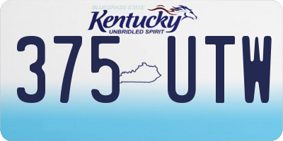 KY license plate 375UTW