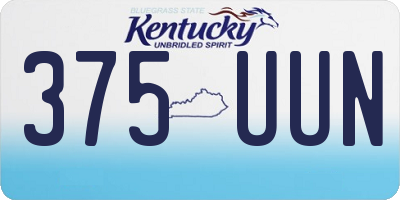 KY license plate 375UUN