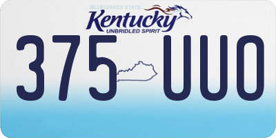 KY license plate 375UUO