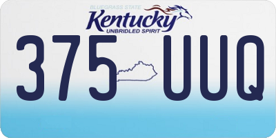 KY license plate 375UUQ