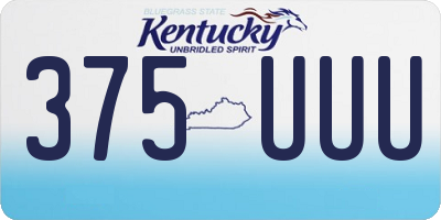 KY license plate 375UUU