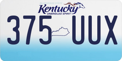 KY license plate 375UUX
