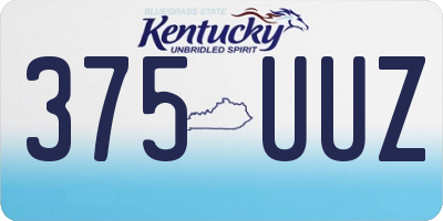KY license plate 375UUZ