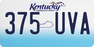 KY license plate 375UVA