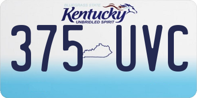 KY license plate 375UVC