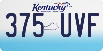 KY license plate 375UVF