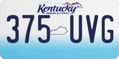 KY license plate 375UVG