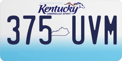 KY license plate 375UVM