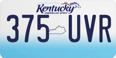 KY license plate 375UVR