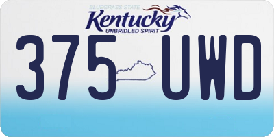 KY license plate 375UWD