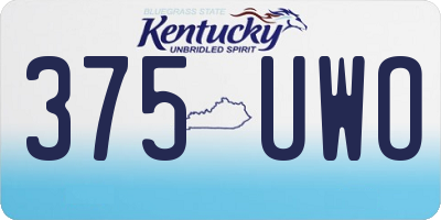KY license plate 375UWO
