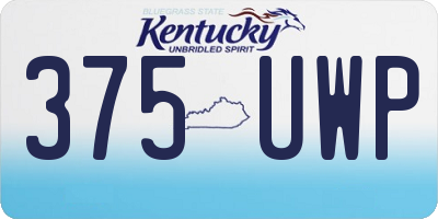 KY license plate 375UWP