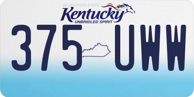 KY license plate 375UWW