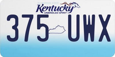 KY license plate 375UWX