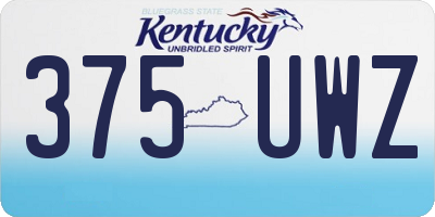 KY license plate 375UWZ