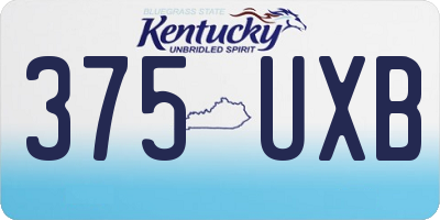 KY license plate 375UXB