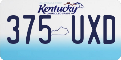 KY license plate 375UXD