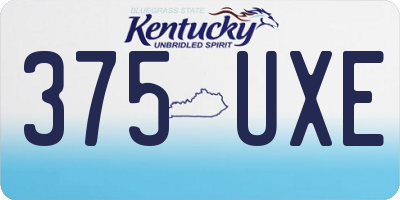 KY license plate 375UXE