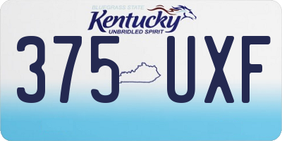 KY license plate 375UXF