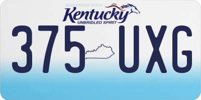 KY license plate 375UXG