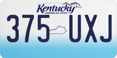 KY license plate 375UXJ
