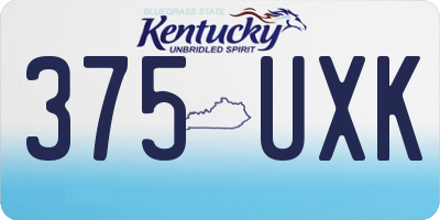 KY license plate 375UXK