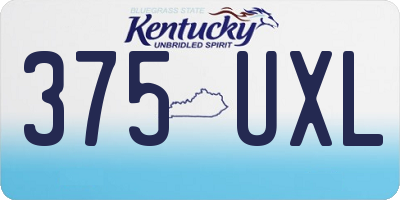 KY license plate 375UXL