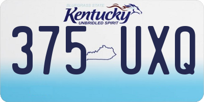 KY license plate 375UXQ