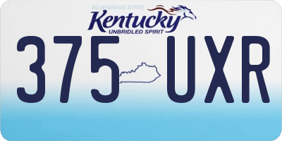 KY license plate 375UXR