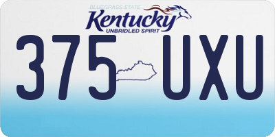 KY license plate 375UXU