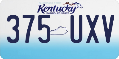 KY license plate 375UXV