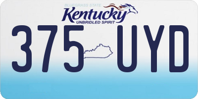 KY license plate 375UYD