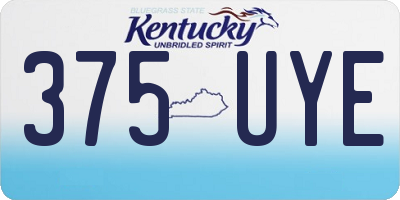 KY license plate 375UYE