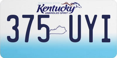KY license plate 375UYI