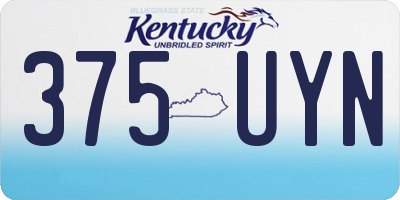 KY license plate 375UYN