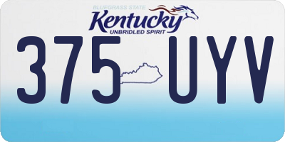 KY license plate 375UYV