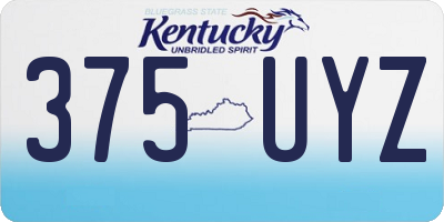 KY license plate 375UYZ