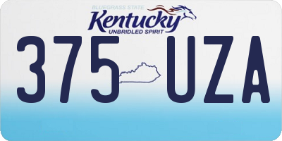 KY license plate 375UZA