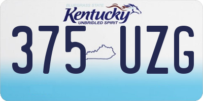 KY license plate 375UZG