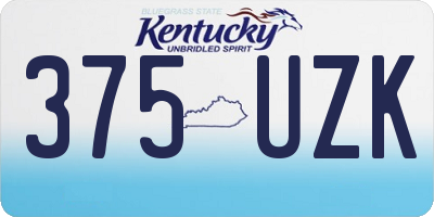 KY license plate 375UZK