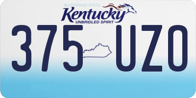 KY license plate 375UZO