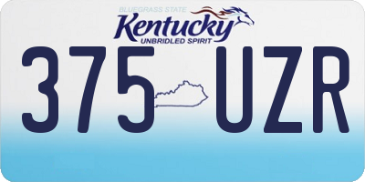 KY license plate 375UZR
