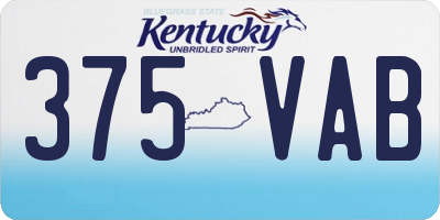 KY license plate 375VAB