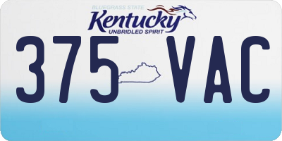 KY license plate 375VAC