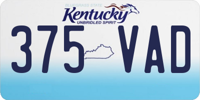KY license plate 375VAD