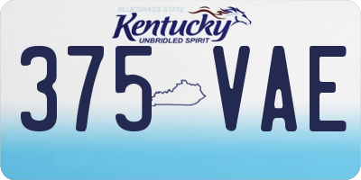 KY license plate 375VAE