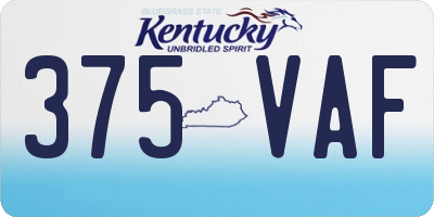 KY license plate 375VAF