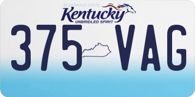 KY license plate 375VAG