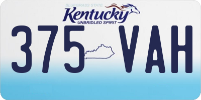 KY license plate 375VAH