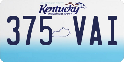 KY license plate 375VAI